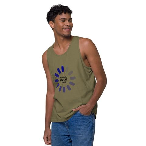 Military-Green-Left product with 'New Era Loading Men‚Äö√Ñ√∂‚àö√ë‚àö¬•s Tank Top' design — for soft rebellion and everyday emotional expression.