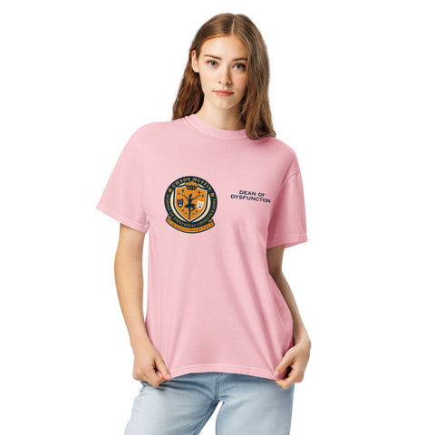 Blossom unisex garment-dyed heavyweight t-shirt with 'School of Emotional Choreography Unisex Tee' design — Shirts that understand me—for those who choreograph the chaos and still show up shining.