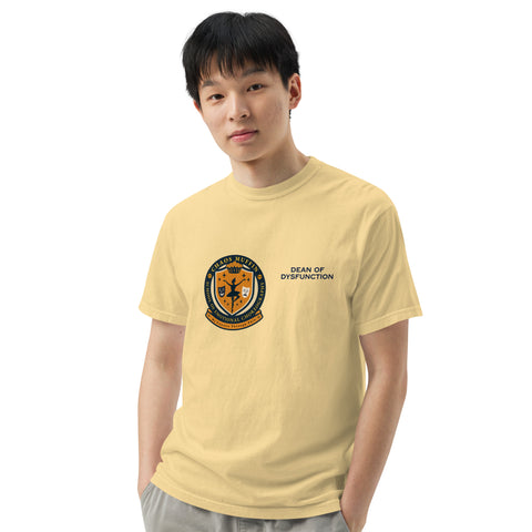 Butter unisex garment-dyed heavyweight t-shirt with 'School of Emotional Choreography Unisex Tee' design — Shirts that understand me—for those who choreograph the chaos and still show up shining.