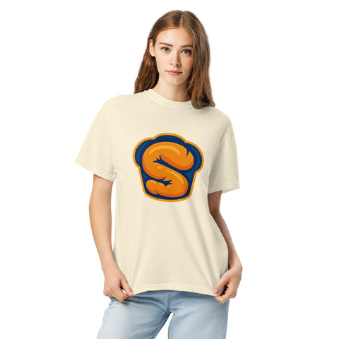 Ivory unisex garment-dyed heavyweight t-shirt with 'Softness Is My Superpower Unisex Tee' design — Emotional support clothing for the secretly strong.