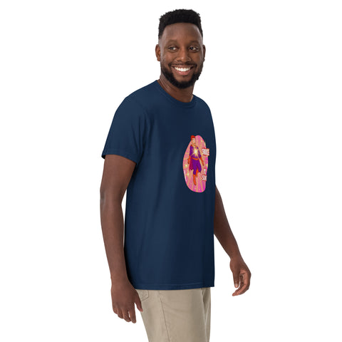 Navy product with 'I Sparkle, You Squint Glow Dude Tee' design — Emotional support fashion.