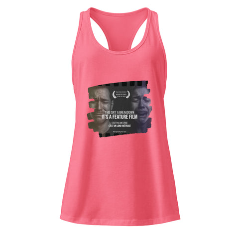Hot-Pink product with 'This Is Not A Breakdown Women‚Äö√Ñ√∂‚àö√ë‚àö¬•s Racerback Tank Top' design — for soft rebellion and everyday emotional expression.