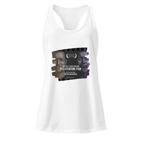 White product with 'This Is Not A Breakdown Women‚Äö√Ñ√∂‚àö√ë‚àö¬•s Racerback Tank Top' design — for soft rebellion and everyday emotional expression.
