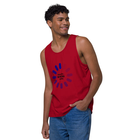 Red-Left product with 'New Era Loading Men‚Äö√Ñ√∂‚àö√ë‚àö¬•s Tank Top' design — for soft rebellion and everyday emotional expression.