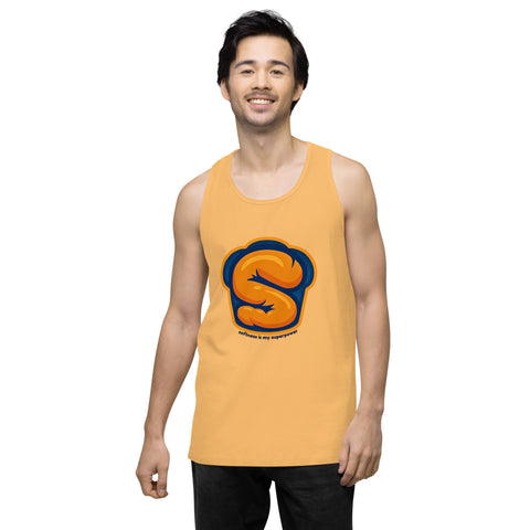 Squash product with 'Softness Is My Superpower Mens Tank Top' design — Funny therapy shirts that flex with feeling.