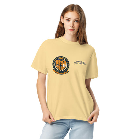 Butter unisex garment-dyed heavyweight t-shirt with 'School of Emotional Choreography Unisex Tee' design — Shirts that understand me—for those who choreograph the chaos and still show up shining.