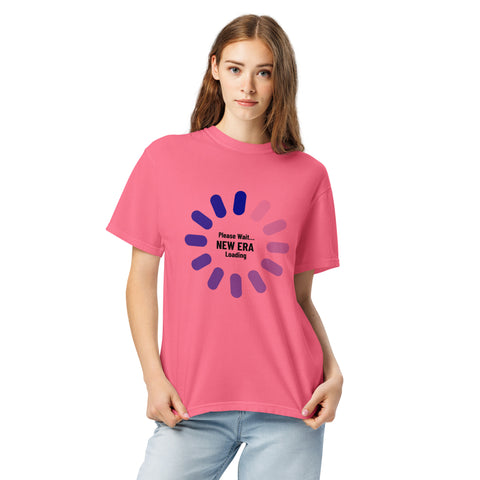 Crunchberry unisex garment-dyed heavyweight t-shirt with 'New Era Loading Unisex Tee' design — Emotional support clothing for the ones still buffering.