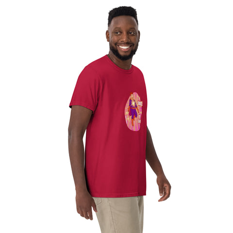 Red product with 'I Sparkle, You Squint Glow Dude Tee' design — Emotional support fashion.